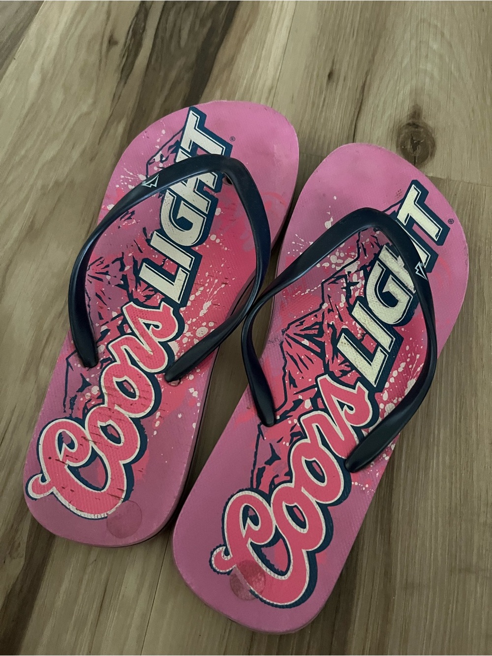 Coors Light Pink Flip Flops Size M 7-8 Used